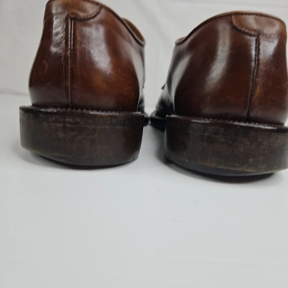 🛍Vintage Leather Dark Brown Lace Up Men's Shoes Double-Vida Made In Italy 91/2M